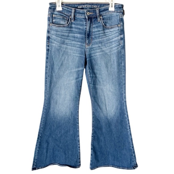 American Eagle Jeans Women's 8 Short 8P Festival Flare Faded Retro - Picture 1 of 10